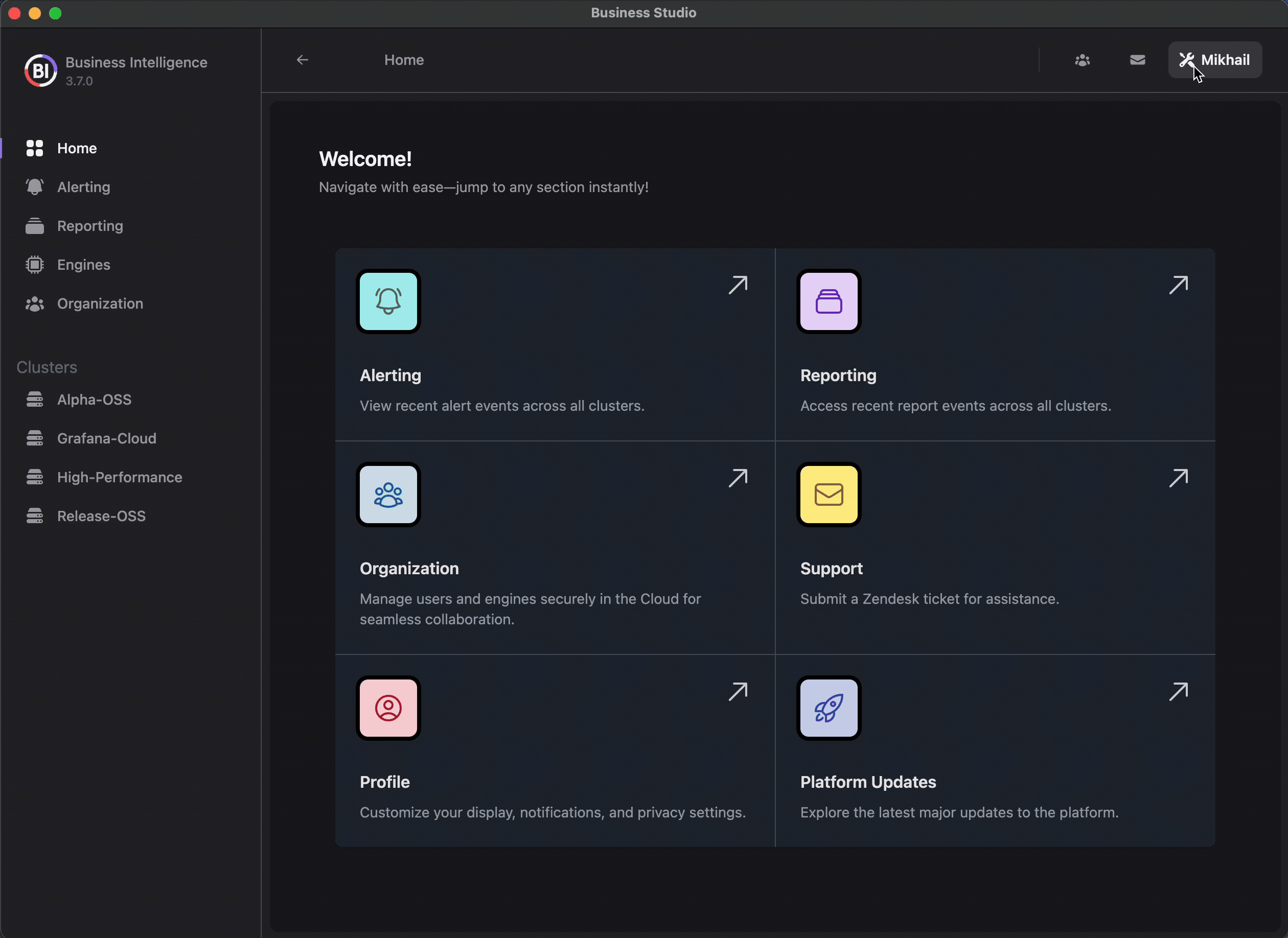 Light and Dark Themes in Business Studio (Switchable in Profile)