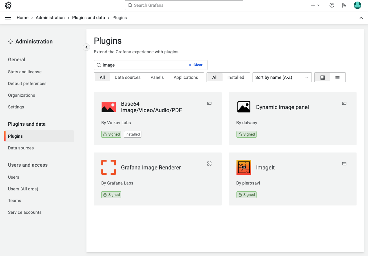 Grafana Plugins catalog allows installing plugins directly from the dashboard without restarting the application.