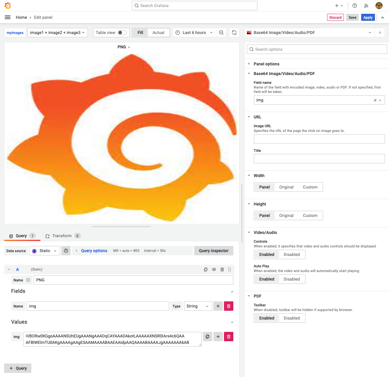 Business Media panel displays an image using the Business Input data source.