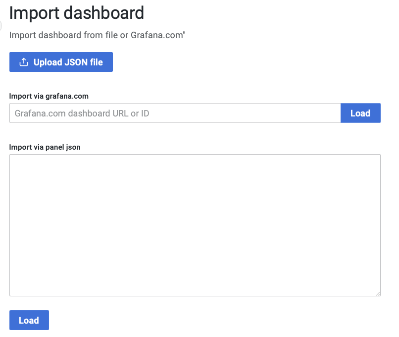 Import dashboard window.