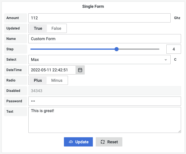 Data Manipulation Panel allows you to enter and edit all kinds of data.