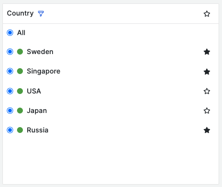 To select a single value, choose the value from the list.