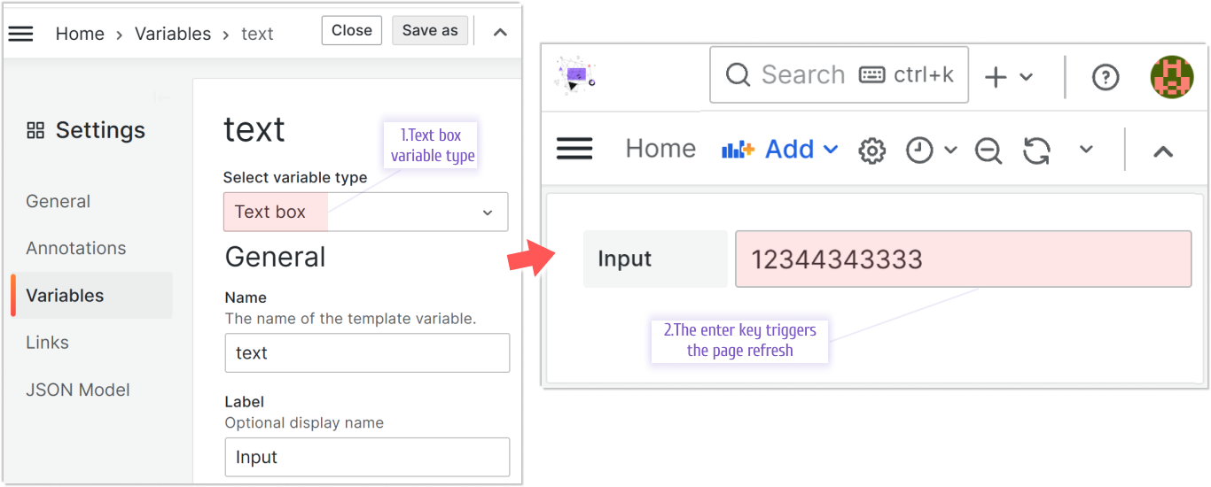 You can use the enter key for the variable to take effect.