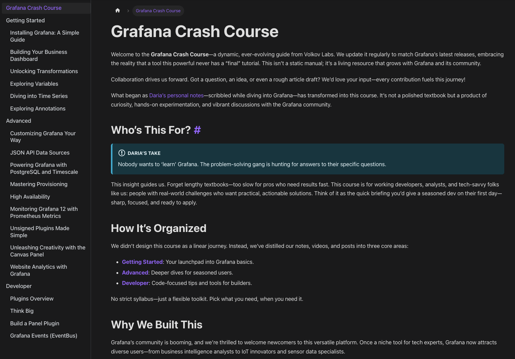 Grafana Crash Course by Volkov Labs.