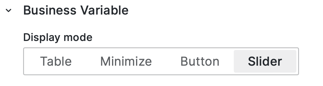 Four available options for the Display Mode parameter.