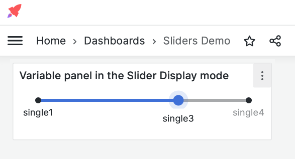 Text values are allowed in the Slider display mode.