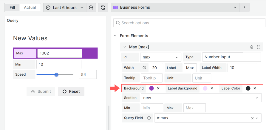 Form Elements color options.