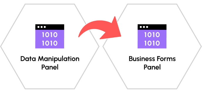 The Data Manipulation panel now is called the Business Forms panel.