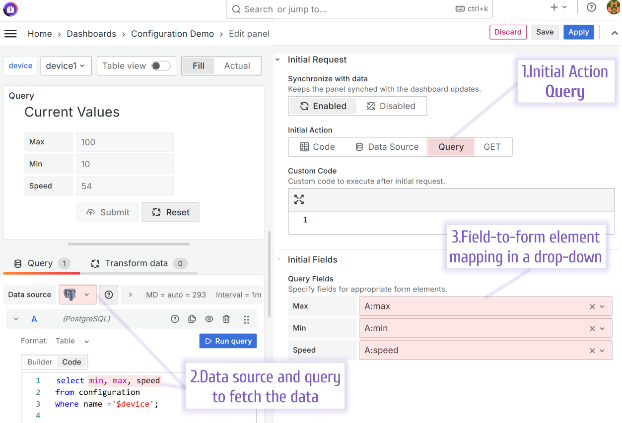 Explicitly specify the field-to-form element mapping for Query using Query Field. New location of Query Field fields since version 4.2.0