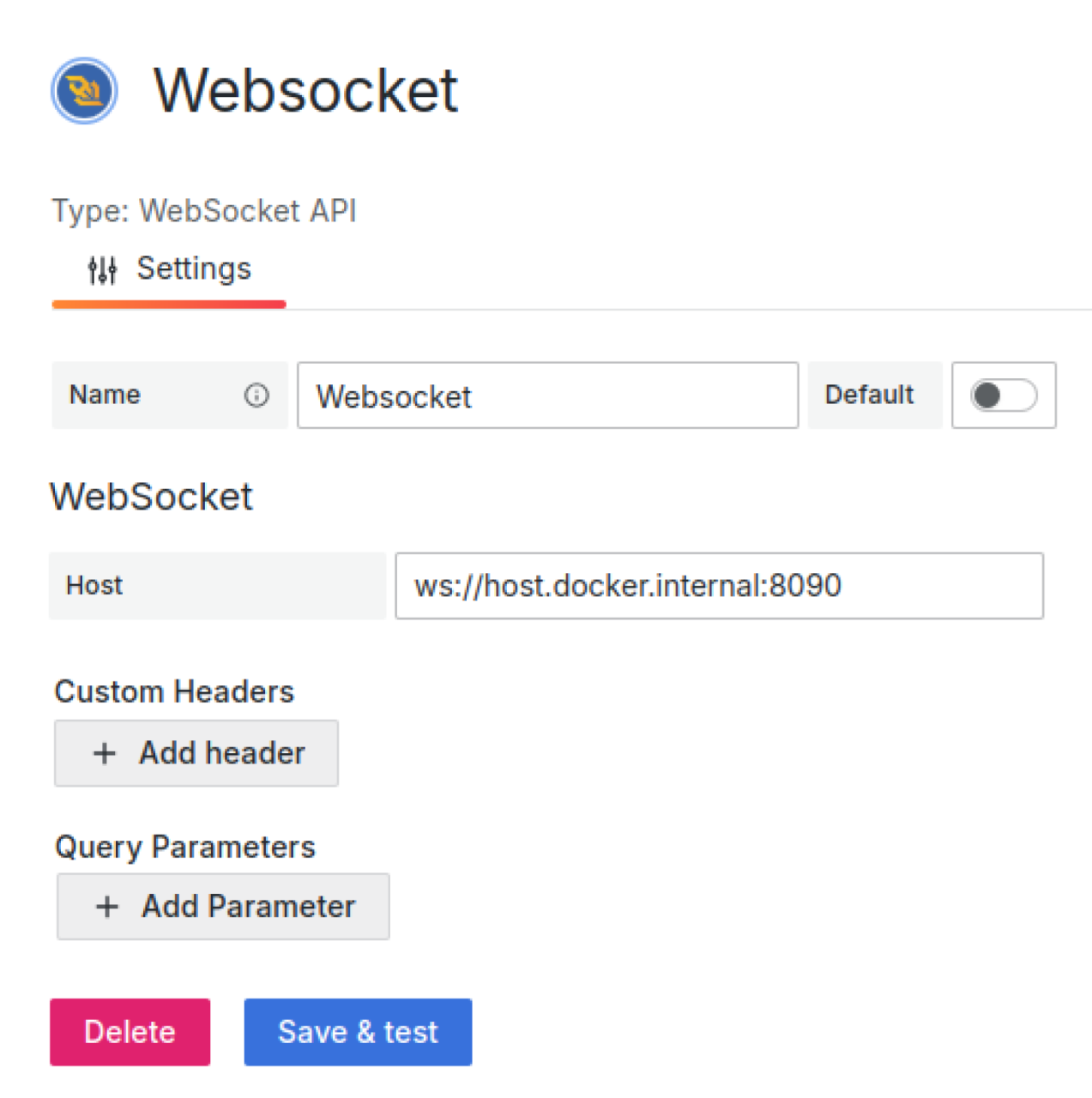 The WebSocket API configuration.