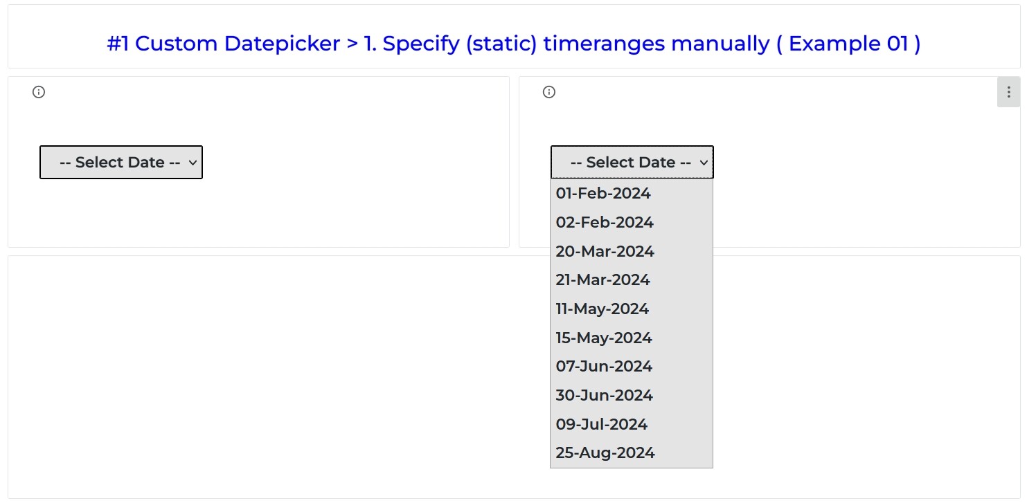 Specify (static) timeranges manually (single date).