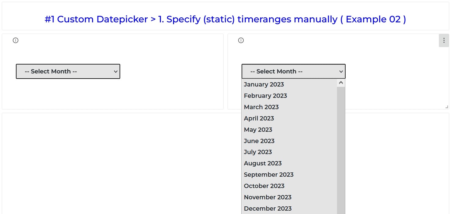 Specify (static) timeranges manually (ranges of different months).