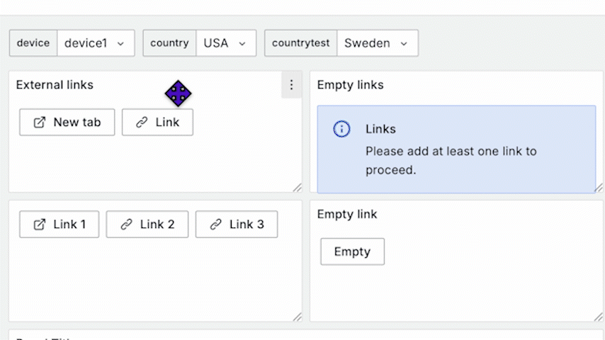 Place Business links panel anywhere on your dashboard.