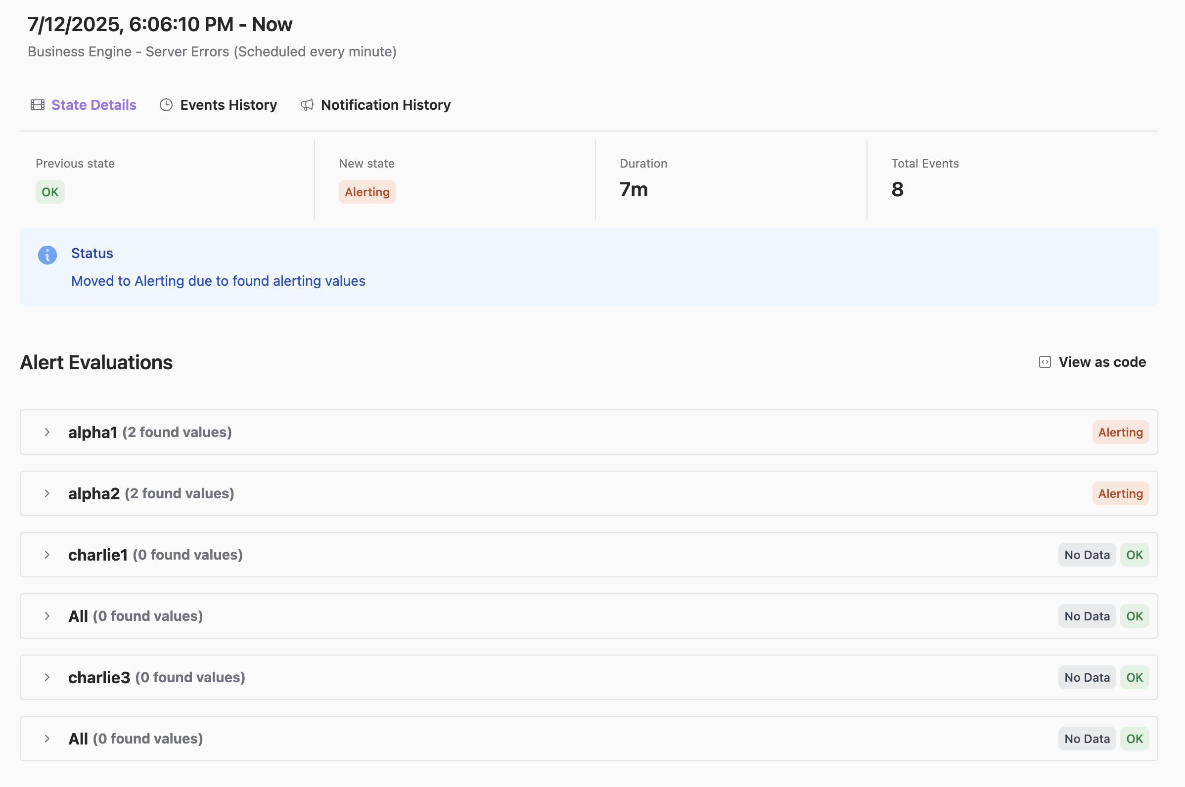 Disabled 'No Data' states won’t trigger alerts or error state changes.