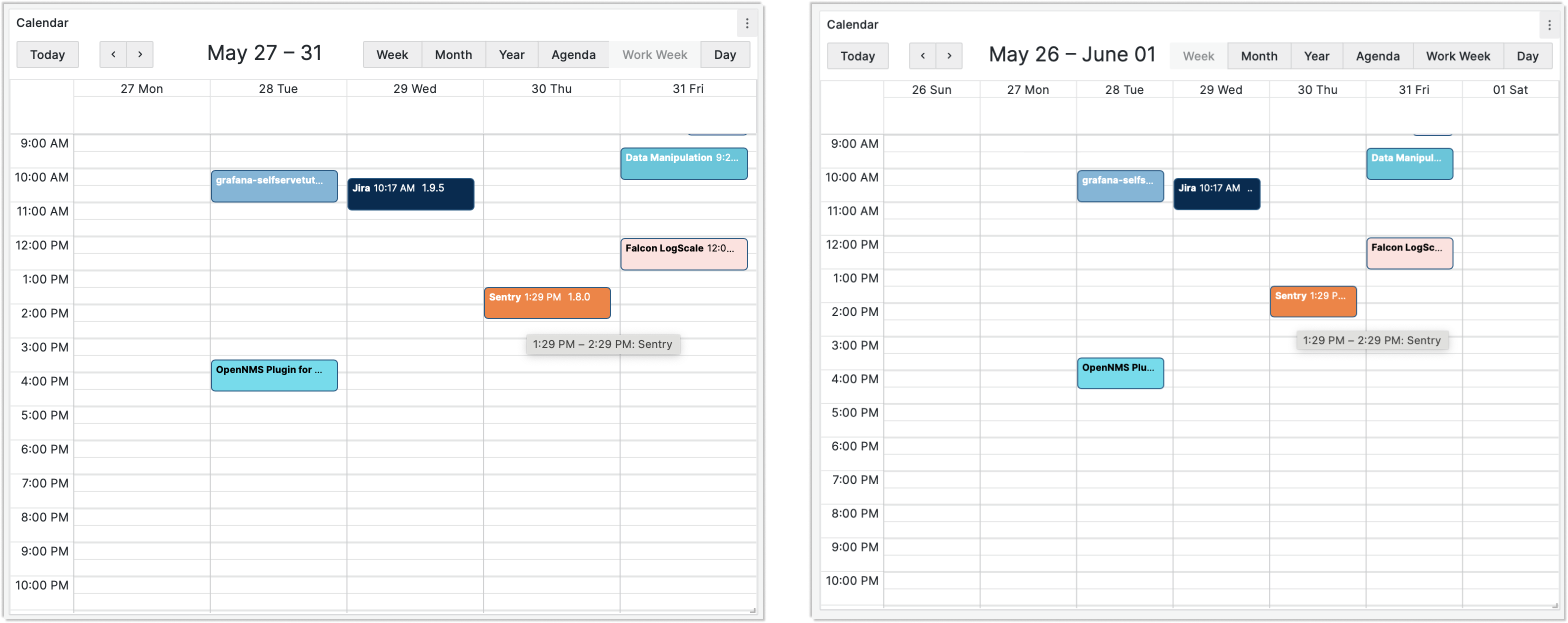 The Week and Work Week Layouts.