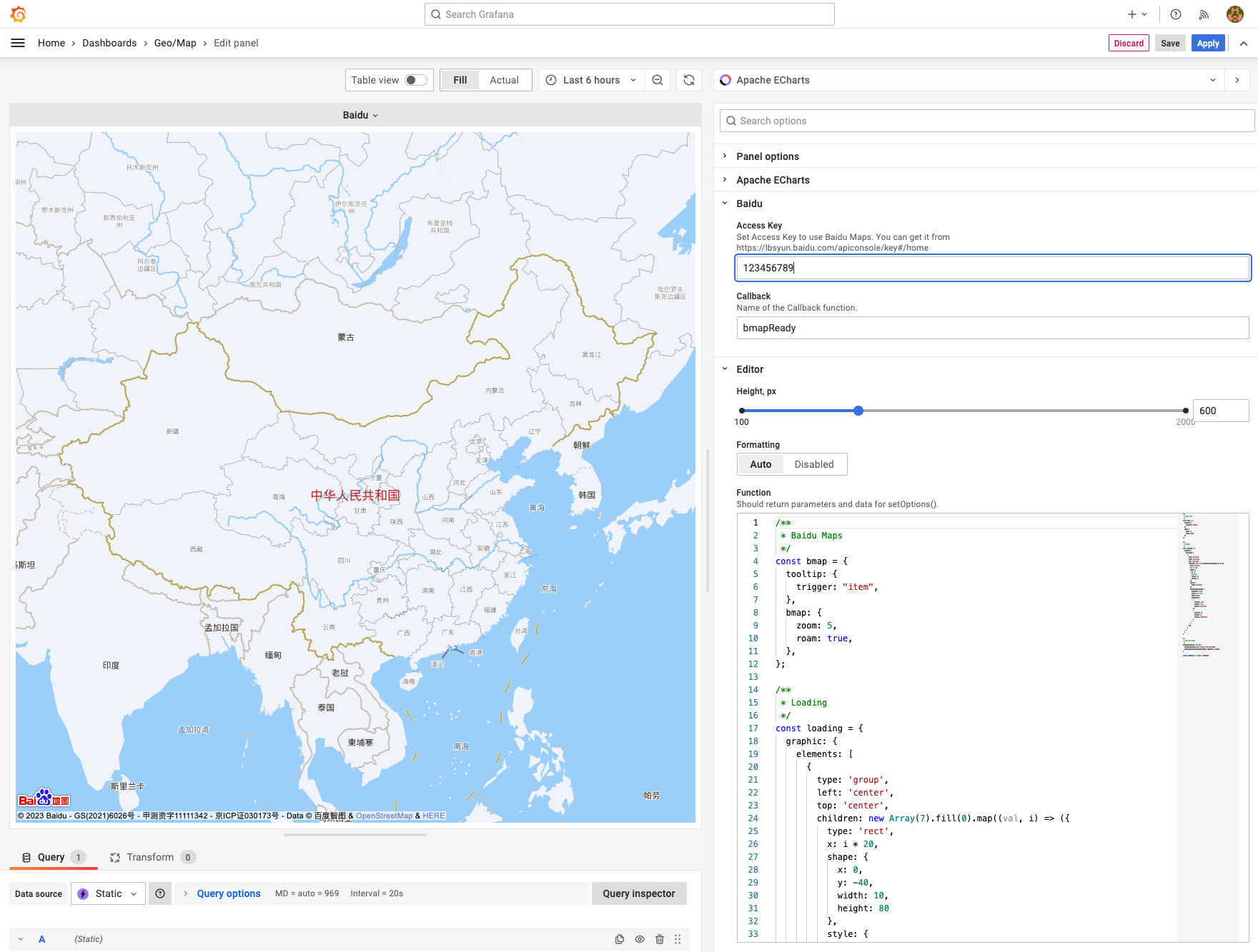 Baidu Maps is supported from Business Charts panel 3.6.0.