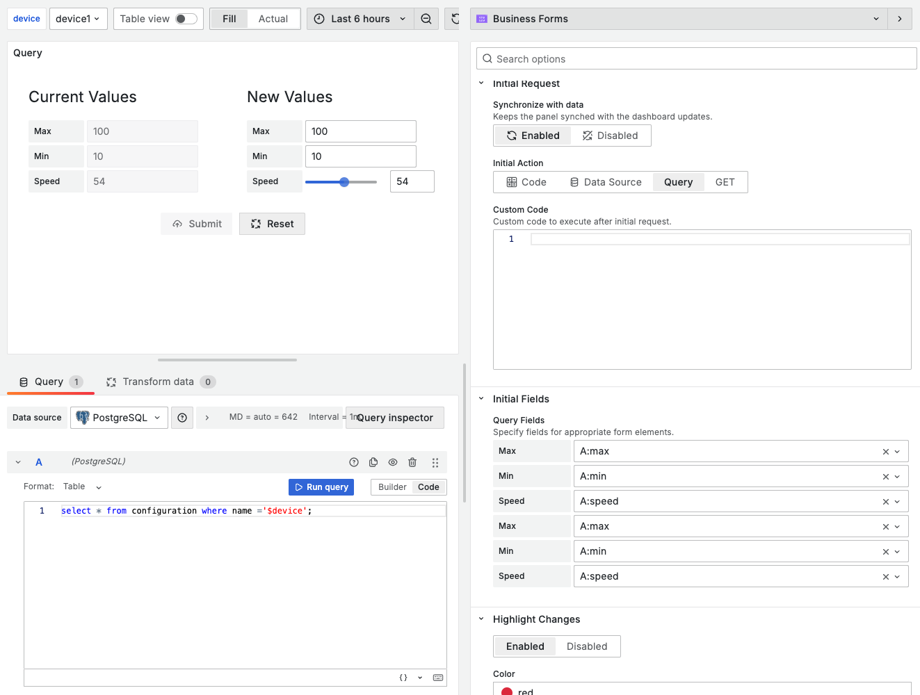 Steps to configure the Initial Request for Data Source. New location of `Field Name` fields.