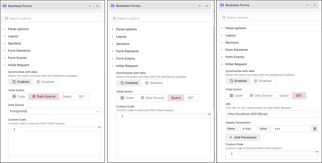 Initial Request Custom Code exists for every Initial Request type.