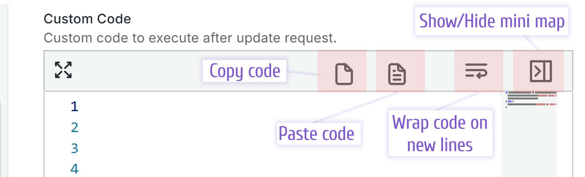 More buttons to facilitate work with the code.