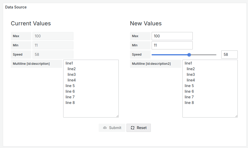 Text Area element with multiple lines.