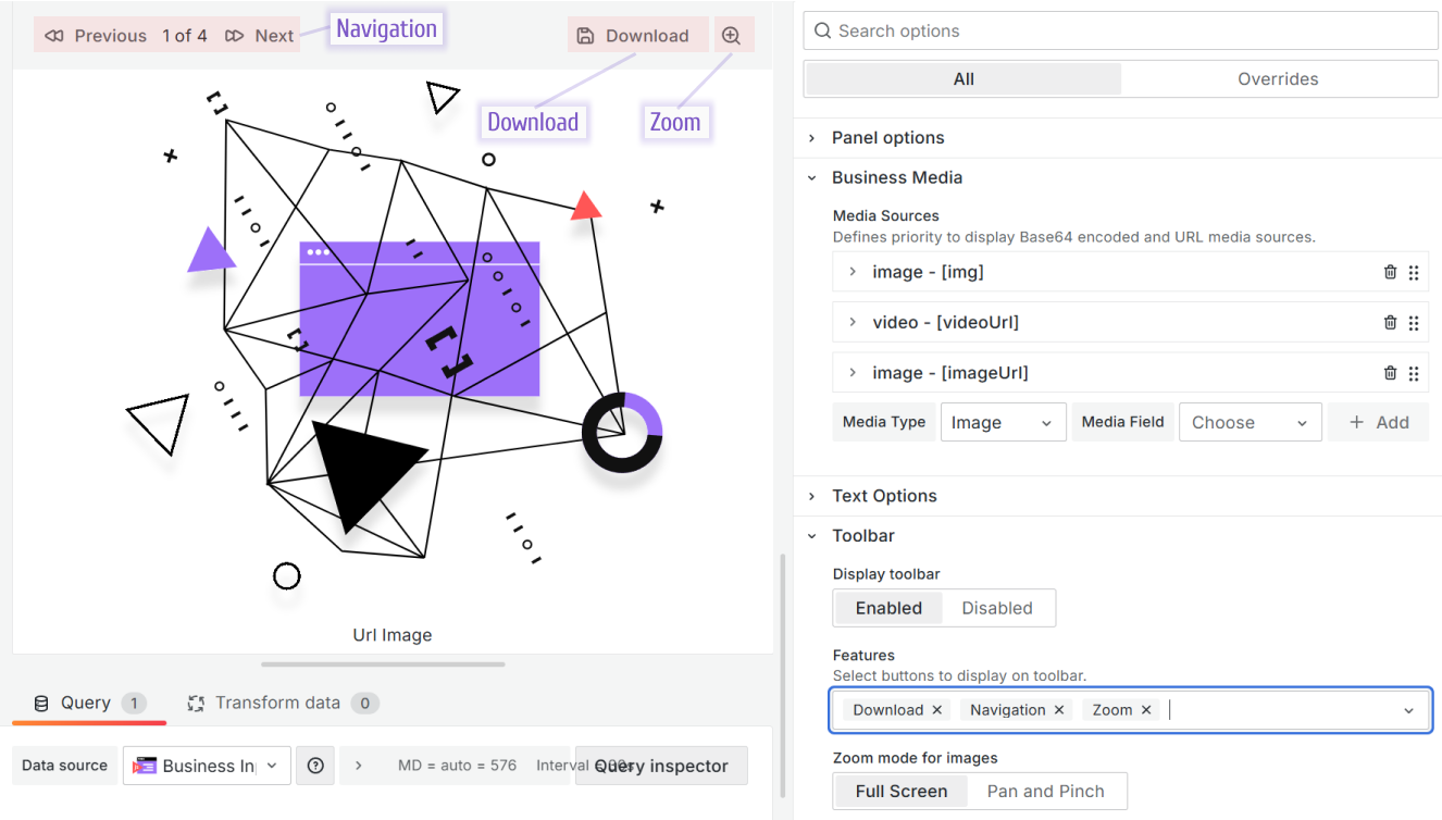 The Toolbar features - Download, Navigation, Zoom.