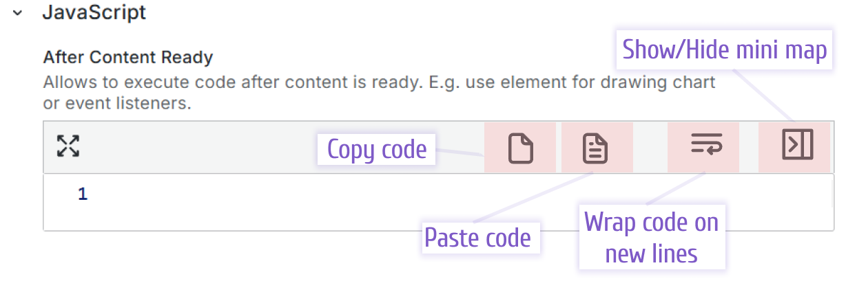 More buttons to facilitate work with the code.