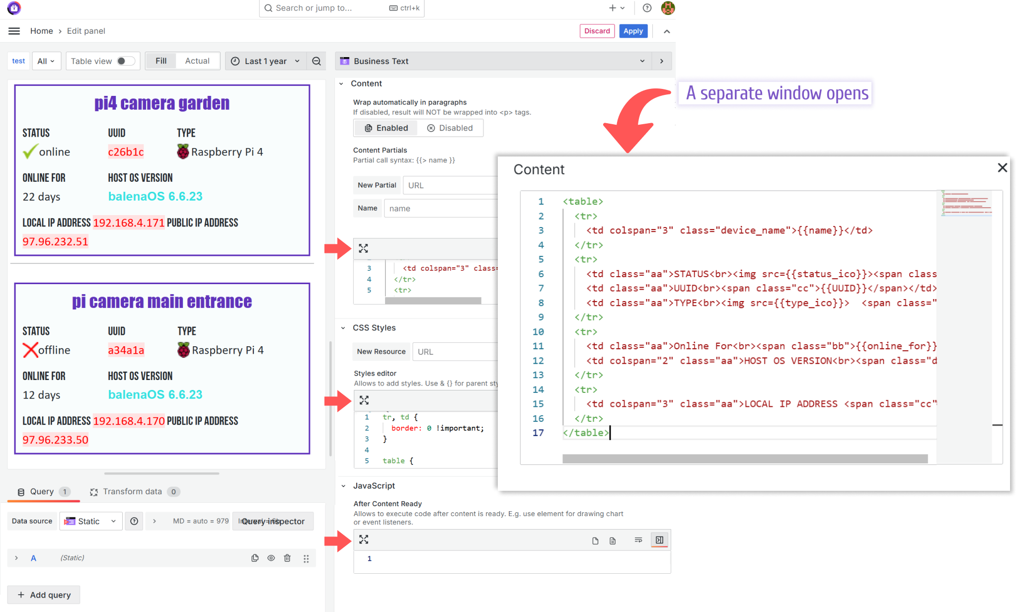 Use the expand the code area button to open your code in a separate window.