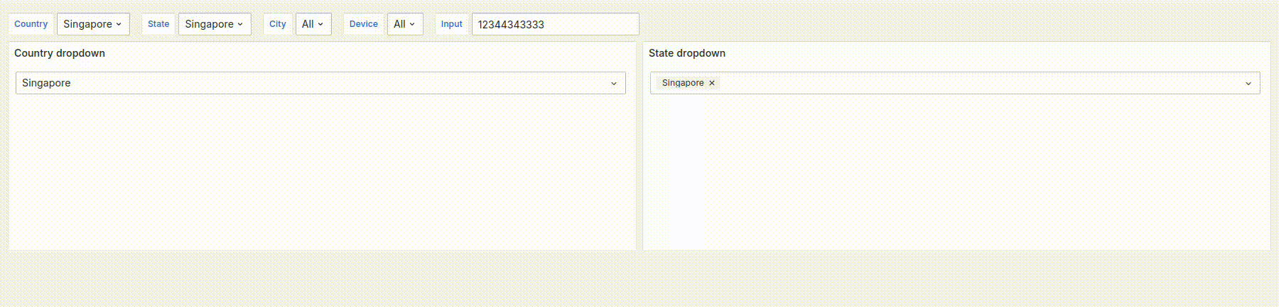 State dropdown has move options than allowed by the Country variable.