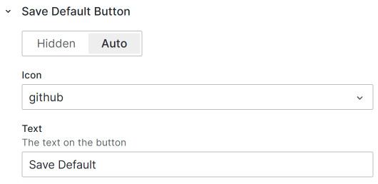Save Default Button configuration.